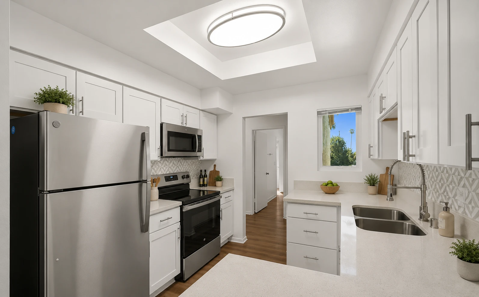 Ashwood Gardens Apartments modern kitchen with stainless steel appliances