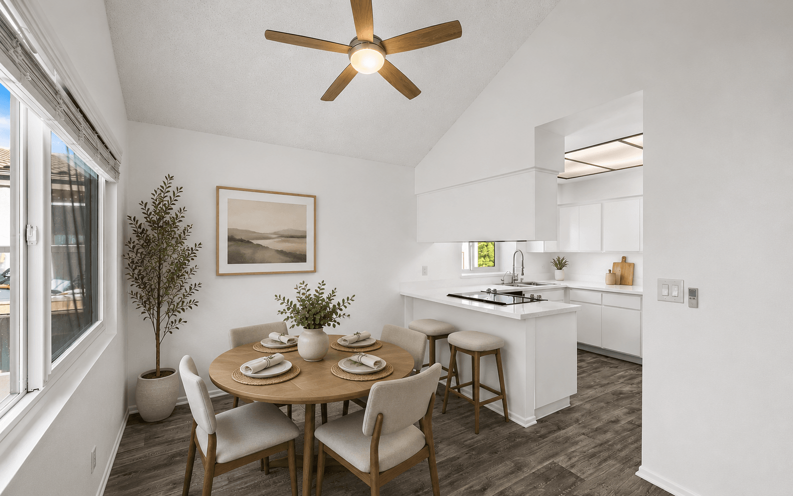 Ashwood Gardens Apartments open concept dining area and breakfast bar